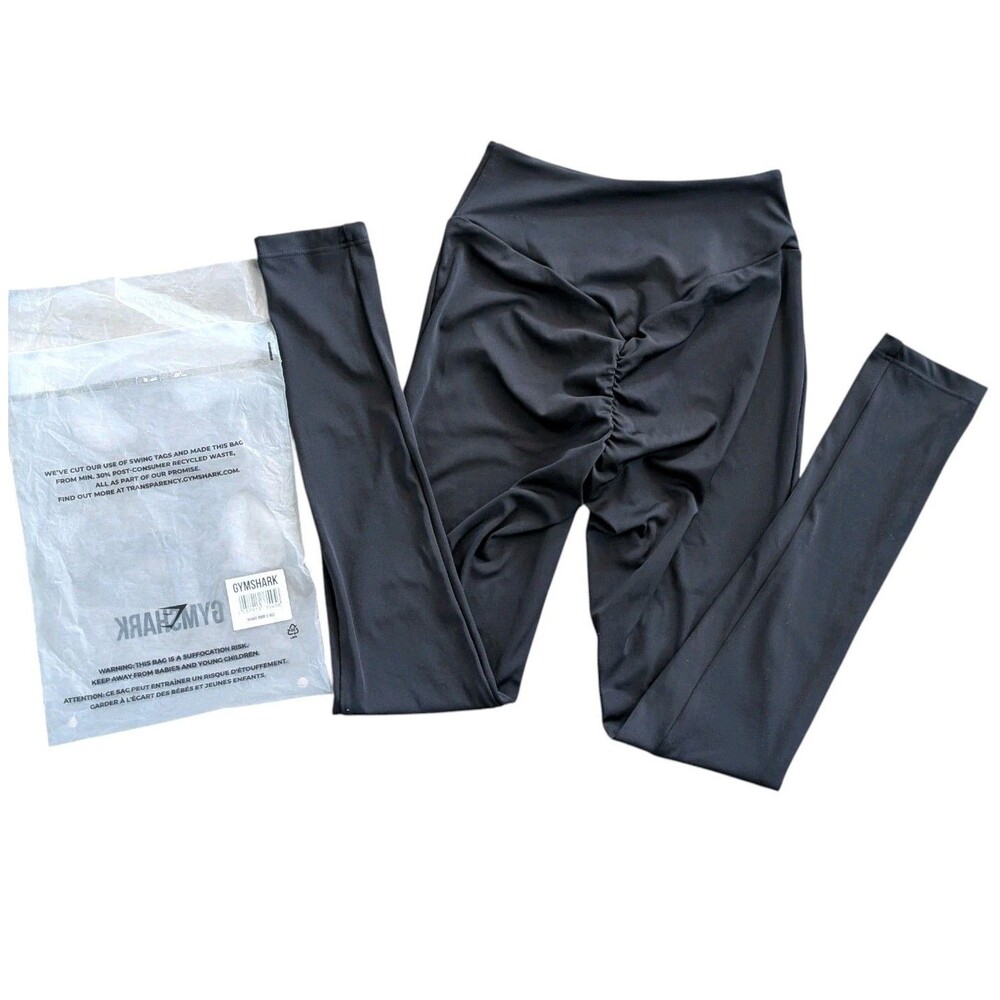 Gymshark Women's Small Leggings Black Workout High Waisted Butt Scrunch Lifting